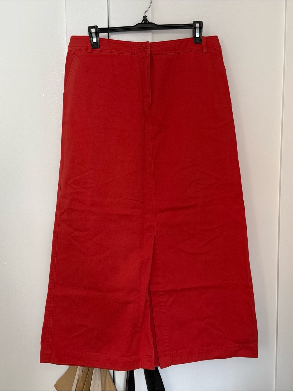 Vintage Orange Cotton Midi Skirt